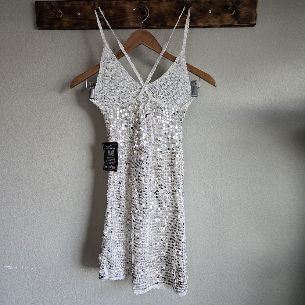 Retrofete Elliana Sequin Crochet Dress - Picture 6 of 12